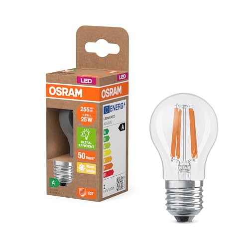 Osram Dalla Classica Forma Mini Sferica, Con Filamento Led Decorativo, Classe Di Efficienza Energetica A, E27, 1,2 W, 255 Lm, 2700 K, Bianco Caldo. Se