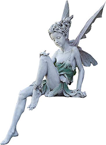 Sitzende Fee Gartendeko Figuren Gartenfiguren Für Außen, 22Cm Höhe Tudor Und Turek Sitzen Magische Fee Statue, Harz Elfen Skulptur Mit Flügeln