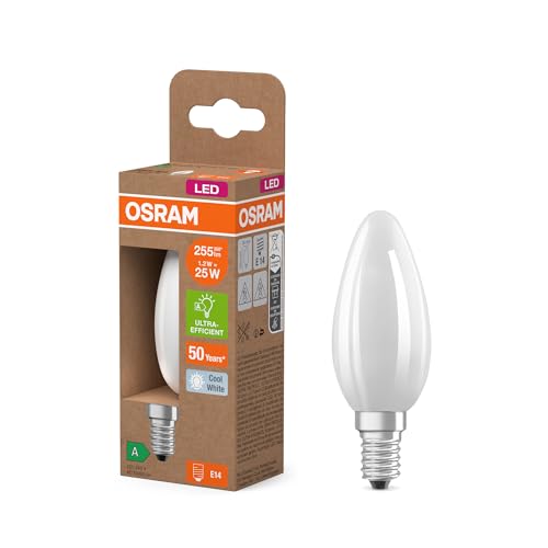 Osram Nella Classica Forma Edison, Con Filamento Led Decorativo, Classe Di Efficienza Energetica A, E27, 2,2 W, 470 Lm, 4000 K, Bianco Freddo. Luce Im