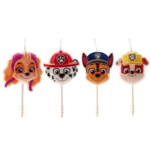 Dekora - Confezione Di Candeline Di Compleanno Paw Patrol Per Torta - 4 Unità