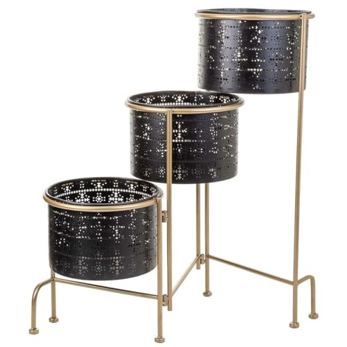 Alexandra House Living Vaso Nero Metallo Ferro