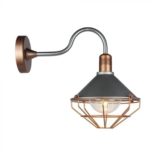 V-Tac Lampada Led Da Muro A Lanterna In Vetro Con Portalampada E27 Ip65 E Finiture In Bronzo