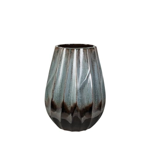 Romimex Vaso Blu Nero Blu/Nero Ceramica 23 X 28 X 23 Cm