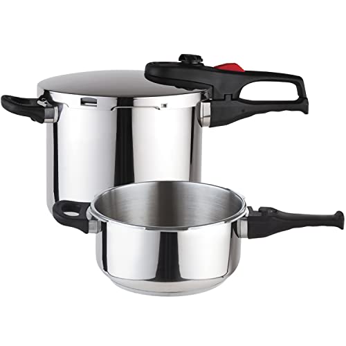 Magefesa - Praktika Plus, Set Di 2 Pentole A Pressione, In Acciaio Inox 18/10, 4 + 6 L