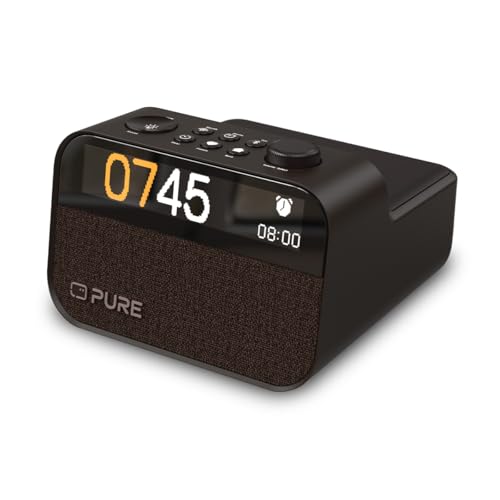 Pure Moment Charge – Radiosveglia Con Wireless, Dab+/Fm, Bluetooth, Suoni Naturali, Wake-Up Light, Nero – Perfetto Per Camera Da Letto E Ufficio