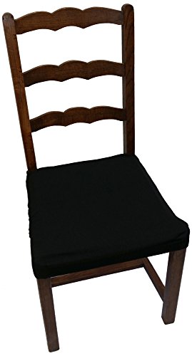 Comptoir Du Linge - Rivestimento Per Sedia, Elasticizzato, In Cotone, Poliestere E Elastam, 65 X 45 Cm Nero