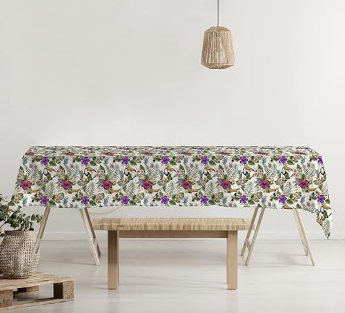 Gemitex Tovaglia Felpata Decoro 234 Tucano, Per Arredare Tavoli Rettangolari Per 8 Persone, 120 X 190 Cm, Multicolore, 120 X 190