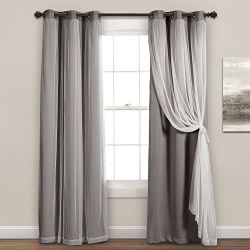 Lush Decor Tende A Pannello Con Occhielli Trasparenti Con Fodera Oscurante Isolata, Set Di Tende Oscuranti (Coppia), 96,5 Cm Di Larghezza X 213,4 Cm,