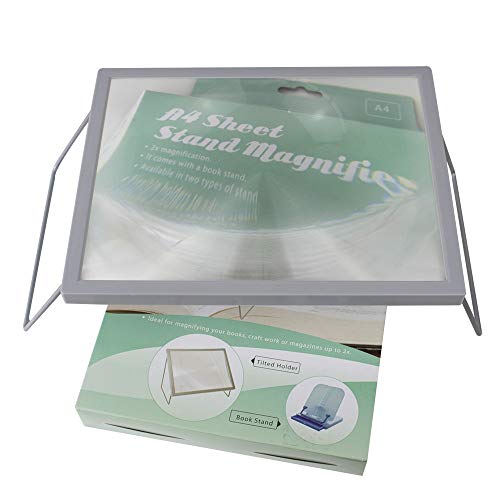 Mobiclinic, Lente Di Ingrandimento, Marchio Europeo, Con Supporto, Da Tavolo, Supporto, Bianco E Blu