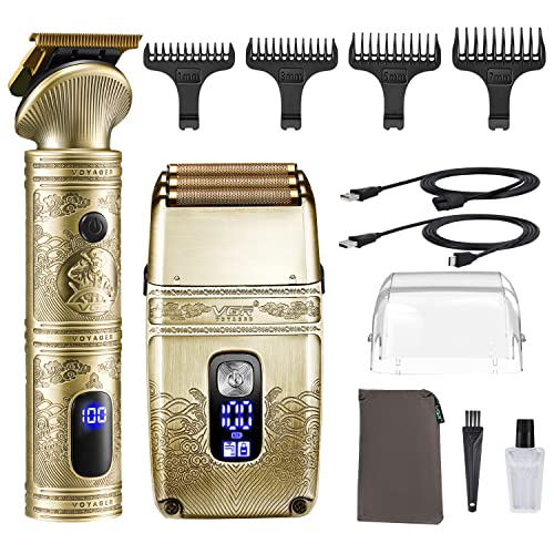 Vgr Rasuradora De Barba Para Hombres,Rasuradora De Barba Para Hombres,Rasoio Per Barba Da Uomo Kit Di Toelettatura Con 4 Protezioni E Tripla Testa In