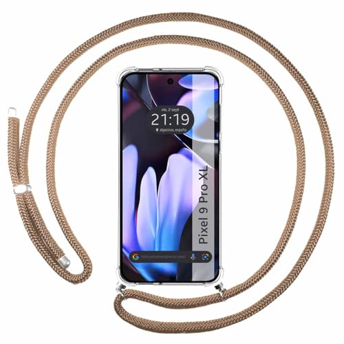 Tumundosmartphone Custodia A Sospensione Trasparente Per Google Pixel 9 Pro Xl 5G Con Cordon Camel