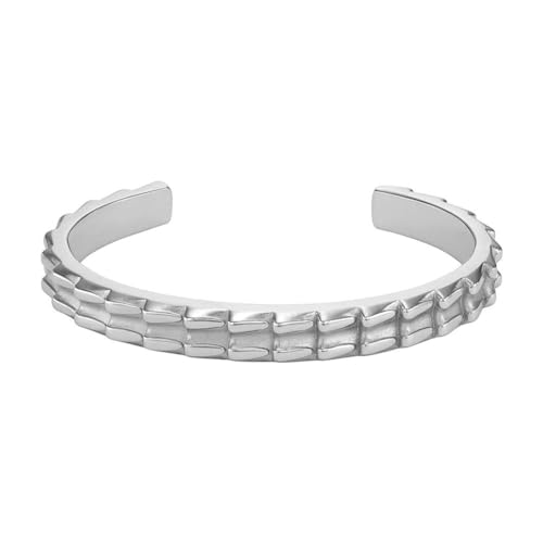Diesel Bracciale Da Uomo Impilabile, Lunghezza: 170Mm, Larghezza: 8.4Mm Bracciale In Acciaio Inox Argento, Dx1395040