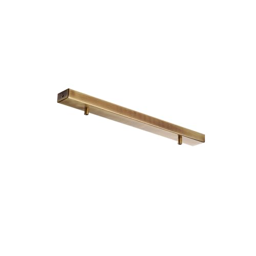 Bonetti Illumina Rosone Rettangolare Multicavo Ferro Bronzo 2 Fori Binario