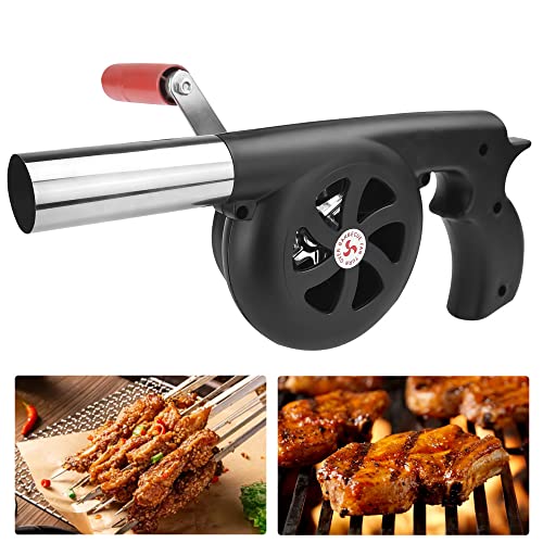Yaanbunb Soffiatore Manuale Per Barbecue Mini Soffiatore D'Aria Manuale Portatile 29 * 12Cm Ventilatore A Combustione A Manovella Barbecue In Metallo