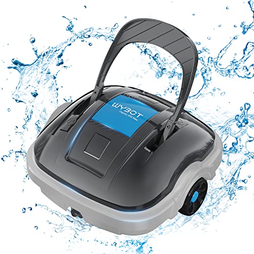 Wybot Robot Piscina Cordless, Aspirapolvere Per Piscina Dura 100 Minuti, Per Piscine Fuori Terra E Piscine Interrate A Fondo Piatto, Doppio Motore, Fi