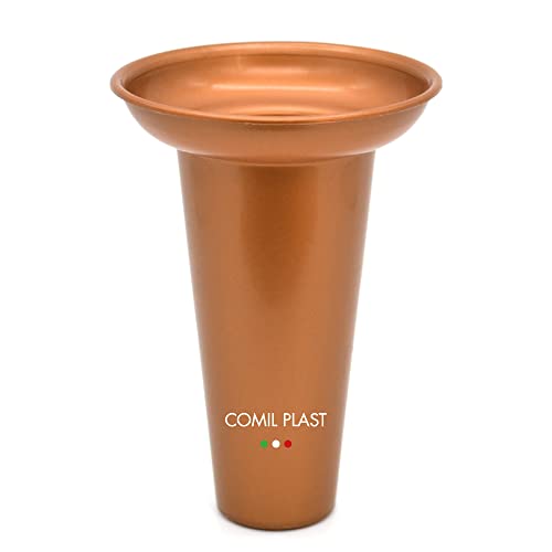 Comil Plast | Portafiori Interno In Plastica Per Vaso Da Cimitero Colore Rame | Diametro 10 Cm, Altezza 15 Cm.