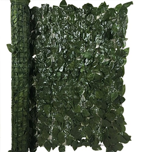 Siepe Artificiale Laurel Verde Scuro Recinzione Balcone Giardino 100X300 Cm Ev
