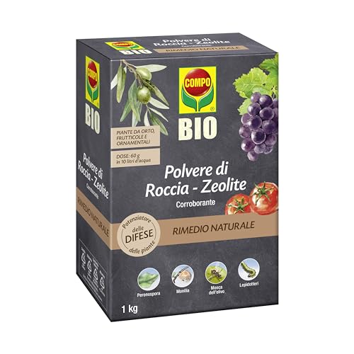 Compo Bio Polvere Di Roccia - Zeolite, Potenziatore Delle Difese Delle Piante Nei Confronti Di Insetti E Funghi, 100% Naturale, 1 Kg