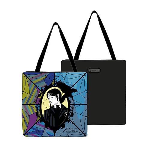 Seven Spa Borsa Shopper Bag – Mercoledì Addams, Multicolor, Nero