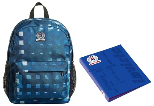 Invicta Zaino Benin S - Grid Shades - Tasca Porta Pc Imbottita - Scuola & Tempo Libero + Copertina Ad Anelli