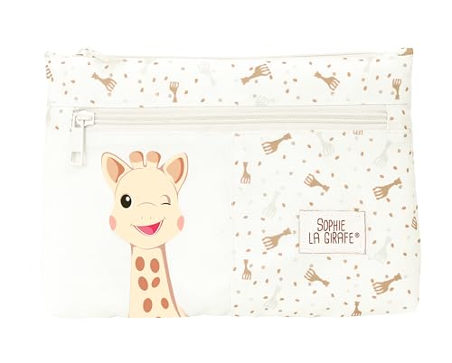 Sophie La Girafe Honey – Astuccio Grande Con Doppia Cerniera, Astuccio Per Bambini, Comodo E Versatile, Facile Da Pulire, 23 X 3 X 16 Cm, Colore Beige