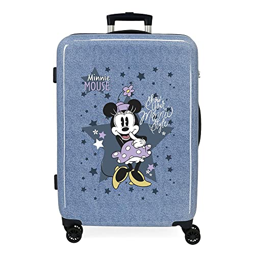 Disney Minnie Style Valigia Media Blu 48X68X26 Cm Abs Rigido Chiusura Tsa Integrata 70L 3 Kg 4 Ruote Doppie
