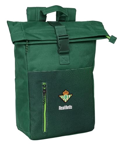 Real Betis - Zaino Con Patta Per Laptop Da 15,6", Ideale Per Diverse Età, Comodo E Versatile, Qualità E Resistenza, 28 X 13 X 42 Cm, Colore Verde, Ver