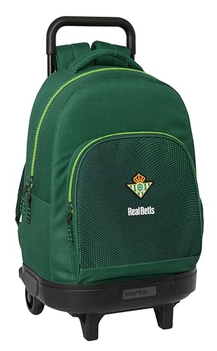 Safta Real Betis - Zaino Grande Con Ruote, Compatto, Rimovibile, Ideale Per Bambini Di Diverse Età, Comodo E Versatile, Qualità E Resistenza, 33 X 22