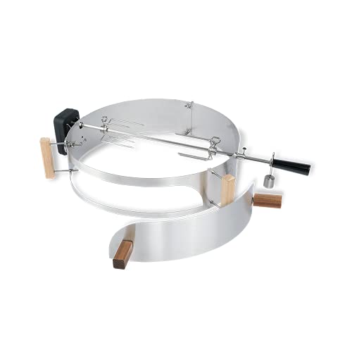 Moesta Bbq Est. 2012 Moesta-Bbq 10094 - Set Girarrosto Con Anello Per Pizza Smokin' – Spiedo Girevole Con Motore A Batteria Senza Fili Per Barbecue A