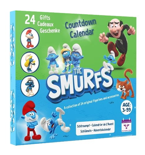 Calendario Dell'Avvento 2024 Il Calendario Dell'Avvento Originale Schümpfe Giocattolo Da Collezione Per Ragazzi E Ragazze, 12 Personaggi + 12 Regali S