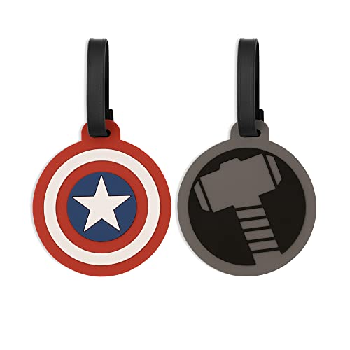 Disney Marvel, Set Di 2 Etichette Per Bagagli, Motivo: Thor E Captain America, Multicolore