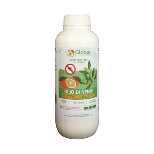 Glober Antizanazare Giardino Uso Esterno 100% Bio Naturale Made In Italy - Concentrato Liquido - Repellente Zanzare A Base Di Olio Di Neem Orange Plus