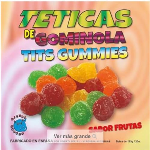 Caja De Gominola De Tetas Azucar Sabor Frutas 6 Colores Y Sabores Made Is Spain