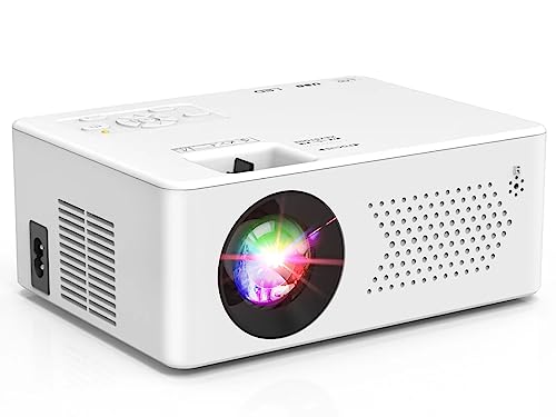 Purshe Mini Proiettore, Mini Proiettore Bluetooth Full Hd 1080P Proiettore Cinematografico Portatile Per Esterni Per Ios, Android, Windows, Compatibil