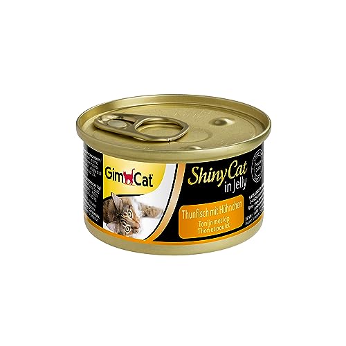 Gimcat Shinycat In Gelatina Tonno E Pollo- Cibo Umido In Gelatina Con Pesce E Carne Per Gatti, Ricco Di Proteine, 24 Lattine, 24 X 70 G