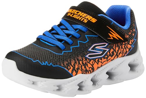 Skechers Boys, Sneaker, Black Synthetic/Blue & Orange Trim, 40 Eu