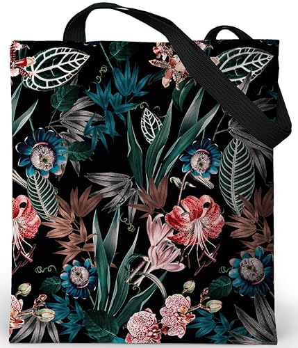 Loxato The Tote Bag Aesthetic - Borsa Tote Con Cerniera E Tasca Interna - Shopping Bag Donna - Borsa Di Tela Con Cerniera - Tote Bag Università - Bors