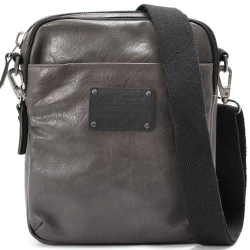 Avirex Collezione Buffalo, Tracolla Media, Cross-Body Bag M, Borsa Uomo, Colore Grigio