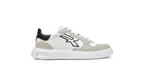 U-Power Urban Lifestyle Helix, Scarpe Sportive E Casual Bianche, Nere E Beige In Morbida Pelle. Sneakers Basse Con Suola Antiscivolo Con Inserto Infin