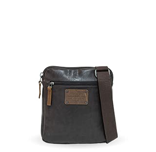 Avirex Collezione Buffalo, Tracolla Piatta, Cross-Body Bag Slim, Borsa Uomo, Colore Marrone
