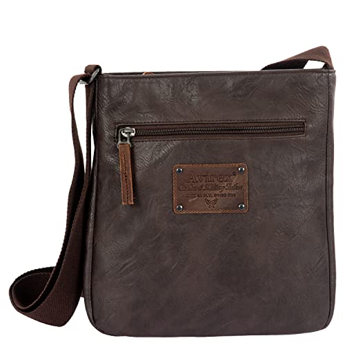 Avirex Collezione Buffalo, Tracolla Piccola, Cross-Body Bfl 21, Borsa Uomo, Colore Brown