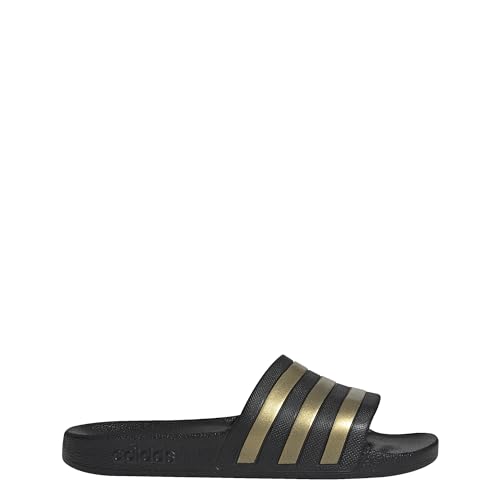Adidas Adilette Aqua Slides, Infradito Unisex - Adulto, Core Black Gold Metallic Core Black, 43 1/3 Eu