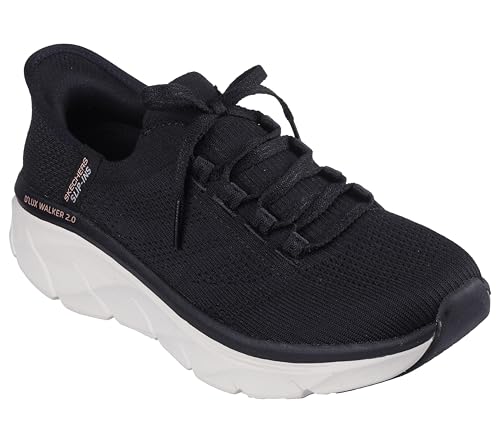 Skechers D'Lux Walker 2.0 Movimento Del Brivido, Scarpe Da Ginnastica Donna, Nero, 38 Eu
