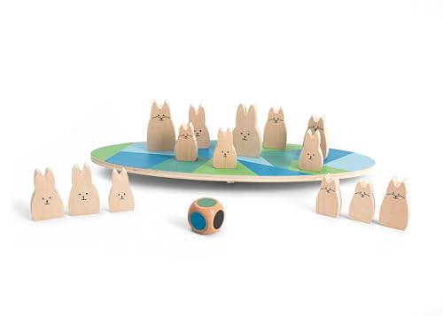 Bs Toys Gioco D'Equilibrio In Legno Con Coniglietti - Gioco Visivo E Divertente - Rafforza Le Capacità Motorie, La Memoria Di Lavoro E Il Riconoscimen