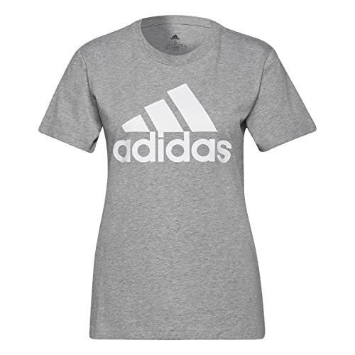 Adidas W Bl T, T-Shirt Donna, Medium Grey Heather/White, M
