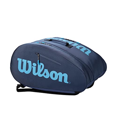 Wilson Borsa Da Padel Super Tour, Per Un Massimo Di 6 Racchette, Blu Marino/Azzurro, Wr8900003001
