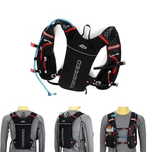 Zaino Idratazione ,Zaino Super Leggero,Zainetto Leggero Per Corsa Ciclismo Maratona Trekking Trail Nero.(Solo Zaino)