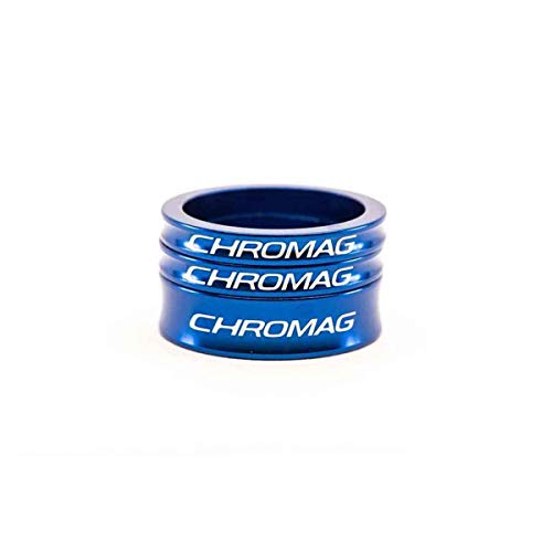 Chromag Spacer, Kit Distanziali Per Sterzo Mtb/Ciclo/Vae/E-Bike Unisex-Adulto, Blu, 2X 5Mm Et 1X 10Mm / Dia. 1.1/8"