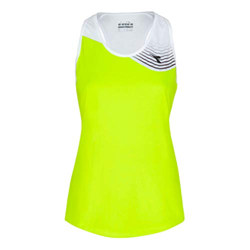 Diadora, Court Tank-Top Damen-Gelb, Weiß, S, Oberbekleidung Donna, Giallo