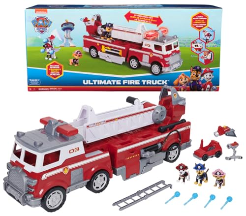 Paw Patrol, Camion Dei Pompieri Di Marshall, Con Scala Di 61 Cm Allungabile, Luci E Suoni, Mini Veicolo, Personaggi Chase, Marshall E Skye Inclusi, Gi